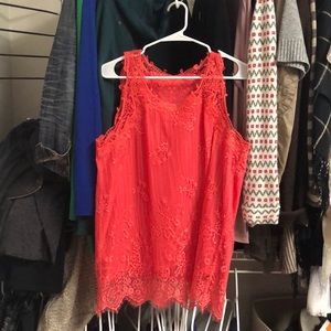 Sleeveless top - gorgeous coral color